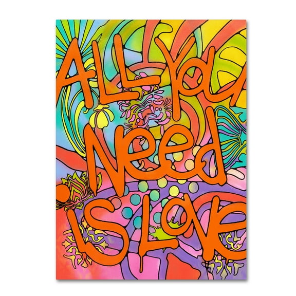 Trademark Fine Art 'All you need is love' Canvas Art by Dean Russo