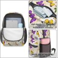 thumbnail image 4 of Butterfly and Lavender Yellow Pattern 17" School Backpacks for Teens,Waterproof Oxford Fabric,S-Shape Padded Straps for School,Travel,Hiking,Camping, 4 of 6