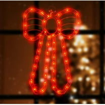 16" 50 Lighted Red Bow Window Silhouette Christmas Decoration