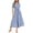 Striped Blue, variant on Women's Summer Maxi Button Up Shirt Dress Short Sleeve Striped A Line Long Flowy Elegant Spring Dresses