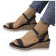 thumbnail image 3 of Bmisegm Ladies Summer Solid Colour Simple Thick Bottom High Heel Buckle Large Size Slope Heel Sandals Womens Sandals Summer Black 7.5, 3 of 9