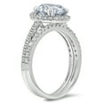 thumbnail image 3 of Clara Pucci 18K White Gold 2.52 Simulated Blue Diamond Engraveable Engagement Ring + Wedding Band Set, 3 of 6