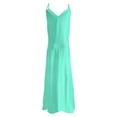 thumbnail image 5 of Tnhcen Women's Spaghetti Straps V - Neck Solid Color Maxi Dress Stretchy Casual Summer Beach Long Dress Plus Size S - 3XL, Flowy Sleeveless Tank Dress for Women, 5 of 5