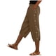 thumbnail image 3 of TaTaai Women's Casual 7/8 Length Pants Straight Leg Linen-Like Fabric with Elastic Waistband Side Pockets and Decorative Buttons for Spring Summer Outfits Gift, 3 of 7