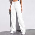 thumbnail image 2 of ZJXFGS Women's Jeans High Waisted Straight Leg Stretchy Jeans Trendy Loose Wide Leg Denim Pants with Pockets White 4XL, 2 of 9
