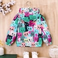thumbnail image 7 of Ugoldhm Little Girls Fleece Lined Jacket Hooded Floral Printed Coat Zip Up Fall Fashion Outerwear, 7 of 7
