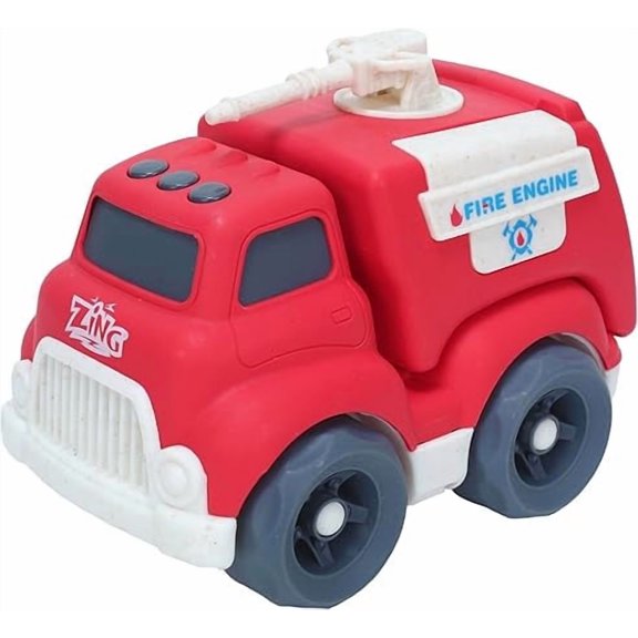 Zing Plantastic City Vehicles - Single Pack (Medium Size) - Fire Truck - Made from 40% Wheat Straw Material – Pretend Play Toy for Age 3 and Up
