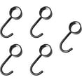 thumbnail image 1 of Premium 5PCS Black 1 Inch Stainless Steel Adjustable J Hooks Pipe Bar Hook Bathroom Wardrobe Pipe Racks Metal Clothes Hook Kitchen Hook with Screws ensuring long - lasting use, 1 of 4