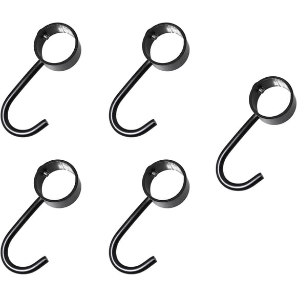 Premium 5PCS Black 1 Inch Stainless Steel Adjustable J Hooks Pipe Bar Hook Bathroom Wardrobe Pipe Racks Metal Clothes Hook Kitchen Hook with Screws ensuring long - lasting use