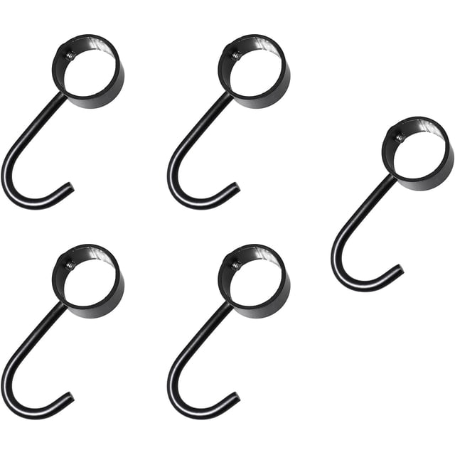 Premium 5PCS Black 1 Inch Stainless Steel Adjustable J Hooks Pipe Bar Hook Bathroom Wardrobe Pipe Racks Metal Clothes Hook Kitchen Hook with Screws ensuring long - lasting use