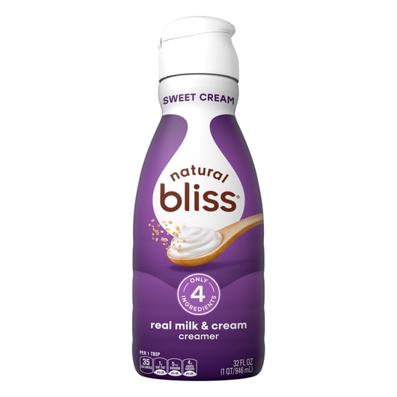 Natural Bliss Milk and Sweet Cream, Liquid Dairy Coffee Creamer, 32 fl oz​
