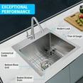 thumbnail image 2 of Dubbin Stainless Steel Topmount Small Kitchen Sink, Outdoor Single Bowl Wet Bar Sink with Brushed Nickel Finish, Including Accessories, 2 of 7