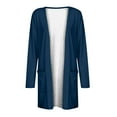 thumbnail image 4 of IROINNID Cardigan for Women Lightweight Outerwear Solid Color Long Sleeve Open Front Cardigan with Pocket,Dark Blue, 4 of 5