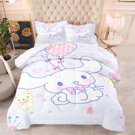 3-Piece Cinnamoroll Bedding Set Kids Light blue Pillowcases Comfoters Set Full Size NEW