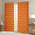 thumbnail image 2 of Feelyou Boho Damask Black Out Curtains, Orange Cat Kitten Curtains Pack of 2 (42x63 Each), 2 of 6