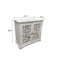thumbnail image 4 of GZXS 31.5-Inch Vintage Accent Cabinet with 2 Hollow-Carved Doors, Antique White Decorative Storage Console Cupboard for Living Room, Kitchen, Dining Room, 4 of 8