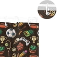thumbnail image 5 of Coolnut Ball Sports Gamepad Shower Curtain Bathroom Decor Watercolor Shower Curtain Sets Fabric Cloth Bathroom Curtains with Hooks 60x72 Inch, 5 of 6