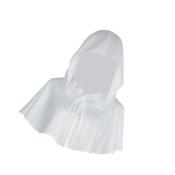 Halloween Cloak Cosplay Death Cape Vintage Wicca Wizard Cloak for Women Men Unisex White