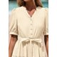thumbnail image 5 of Vestido midi PRETTYGARDEN para mujer, verano 2025, cuello en V con bolsillos, 5 of 9