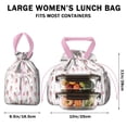 thumbnail image 5 of Fairy Princess Butterfly Pattern Drawstring Lunch Bag Women - Drawstring Lunch Bag Insulated for Work Office - Stain-Resistant Large Lunchbags for Women with Multi-Pockets, 5 of 6