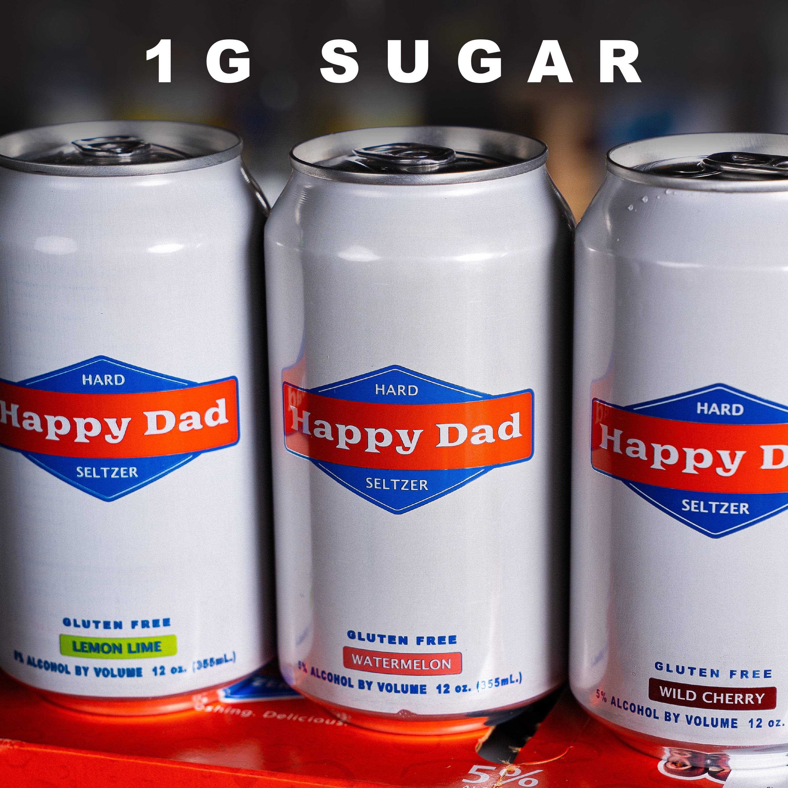 Happy Dad Hard Seltzer Variety Pack, 12 Pack, 12 fl oz Cans, 5% ABV