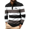 thumbnail image 1 of Ceisia Men's Outdoor-Style Striped Collared Long-Sleeve Polo Shirt | Slim Spring Casual Top Gift, 1 of 6