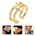 thumbnail image 2 of GOOHOCHY Anillo de diablo anillo abierto anillo cruzado anillo religioso regalo de cumpleaños de mujeres, 2 of 8