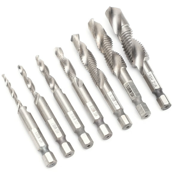 Tap Drill, 1/4 Hex Shank Metric Taps Compound Spiral Notch Kit Drilling and Tapping Kit Tapping Tool  for Industrial