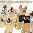 thumbnail image 5 of G TALECO GEAR Kitchen Kids Step Stool Helper, Wooden Toddler Tower with 3 Fun Learning Activities (Chalkboard,Gear Toy,Clock), Adjustable Height, Nature, 5 of 7