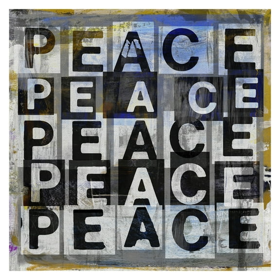 Masterpiece Art Gallery Peace Abstract Sign by Sven Pfrommer Canvas Art Print 24" x 24"