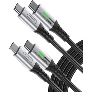 INIU 240W USB-C Cable, 2-Pack, Black, 6.6ft