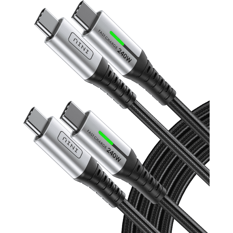 INIU 240W USB-C Cable, 2-Pack, Black, 6.6ft photo 1
