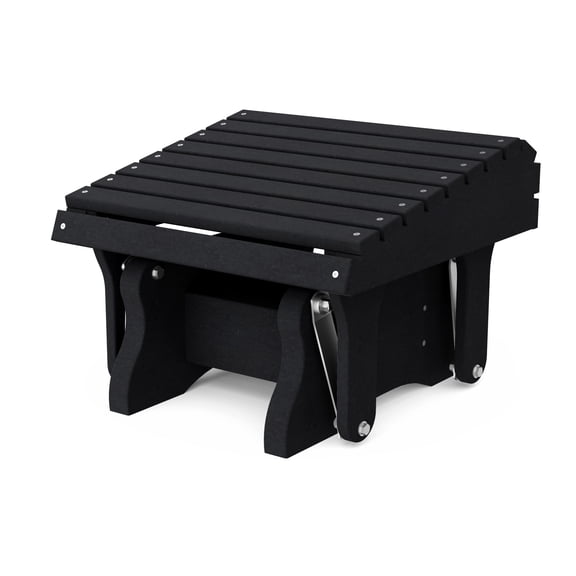 Wildridge Heritage Gliding Footrest, Black - Outdoor Weather Resistant HDPE Ottoman for Adirondack Chair