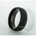 thumbnail image 4 of Black IP Tungsten Ring, Tree Bark Carved Texture Finish Tungsten Wedding Band JATN606Ns10, 4 of 6
