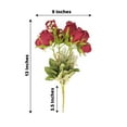 thumbnail image 3 of Efavormart 3 Pack | 13" Burgundy Real Touch Artificial Rose Bud Flower Bridal Bouquets, Silk Floral Bush Arrangements, 3 of 10