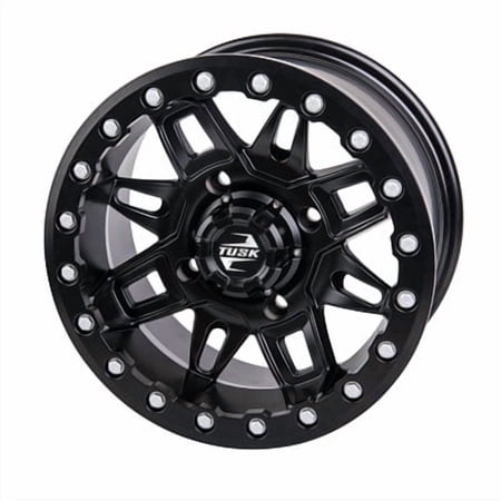 (4 Pack) 4/156 Tusk Wasatch Beadlock Wheel 15x7 5.0 + 2.0 Matte Black for Kawasaki Mule Pro-Fxt Ranch Edition Platinum 2022