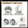 thumbnail image 3 of 12Pack Round Base T-Nuts, M10 3 Holes Iron Plate Nut, 8.2mm Height, Silver, 3 of 7