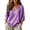 Purple, variant on YuXingFu Women's Tops, Tees & Blouses V-Neck Pleated Ruffle Hem for Casual Pink S
