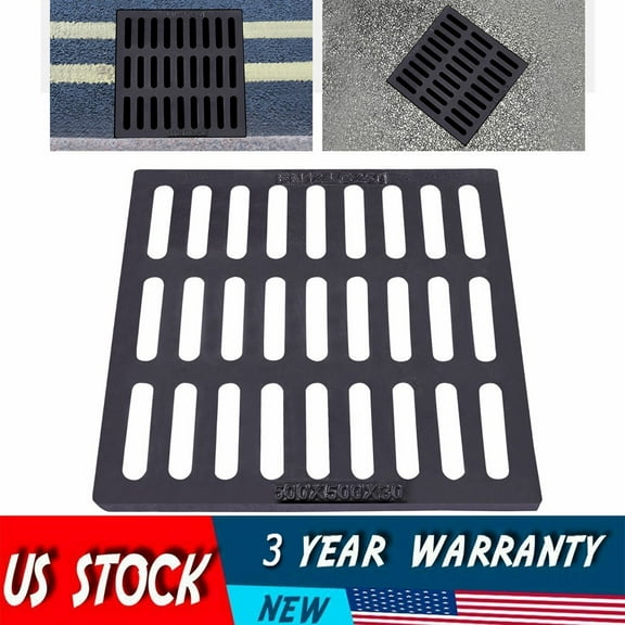 Cast Iron Sewer Grate Drain Catch Basin Cover Strainers Trench Drainage Outdoor