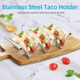 thumbnail image 6 of Aminojy Taco Holders Set Of 3, Taco Stand, Stainless Steel Burrito Maker with Comfort Grip, Taco Tray Taco Rack Taco Plate Shells, Hollow Design, Oven, Grill and Dishwasher Safe Walmart Pallets, 6 of 9