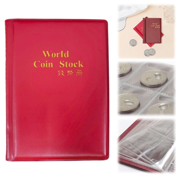 Red Coin And Commemorative Coin Protection And Collection Album/ Pockets Album Holder Collecting Book Album Pocket Storage Album Souvenir Holder For Collectors
