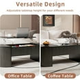 thumbnail image 3 of Lift Top Coffee Table with Storage, Oval Center Table with Hidden Compartment, Modern Coffee Table for Living Room, Black, 3 of 8