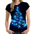 thumbnail image 1 of Camisetas navideñas con estampado 3D para mujer, ropa de calle de moda con cuello redondo, camiseta de manga corta de gran tamaño, camisetas Harajuku Y2k, ropa para mujer, 1 of 5