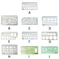 thumbnail image 5 of VONKY Échelle de Règle Transparente, Règle Portable, Outil de Mesure Multifonctionnel, Modèle de Cercle de Dessin pour Charpentier, École, Petit Ovale, 5 of 5