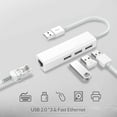 thumbnail image 2 of USB 2.0 to Ethernet Adapter,3-Port USB 2.0 Hub with RJ45 10/100/1000 Gigabit Ethernet Adapter Support Windows 10,8.1,Mac OS, Surface Pro,Linux,Chromebook and More (White), 2 of 7