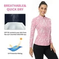 thumbnail image 5 of Women’s Long Sleeve Quarter Zip Collared Golf Polo Shirt Moisture Wicking Shirt for Casual Work, 5 of 7