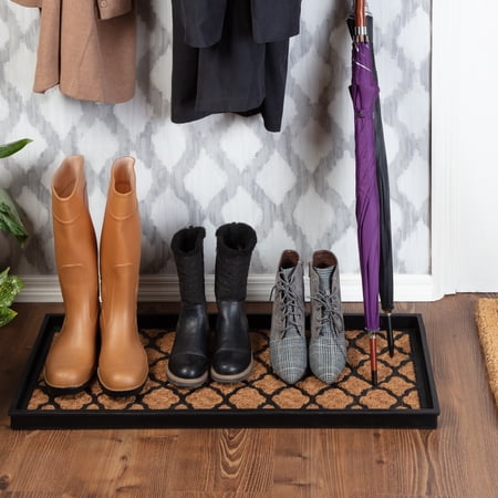 UPC: 0794552002741 | Natural & Recycled Rubber Boot Tray with Trellis Coir and Rubber Insert