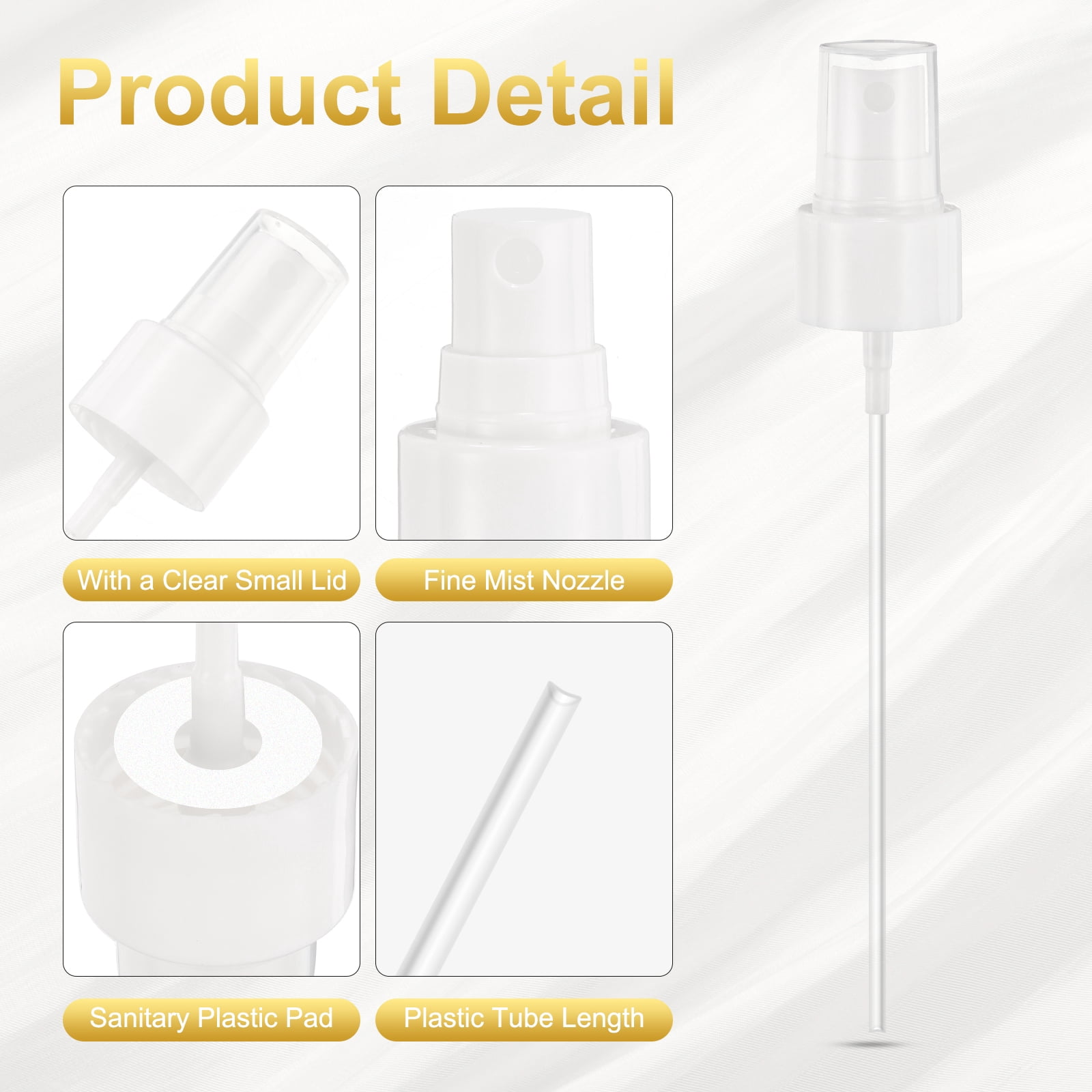 Unique Bargains Spray Top Fine Mist Sprayer Replacement Essential Oils Body White