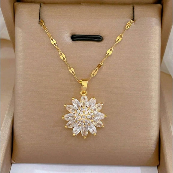 Siddeshwar Jewels 3Ct Women's Oval Cut Natural Moissanite Pendant in 14K Yellow Gold Plated