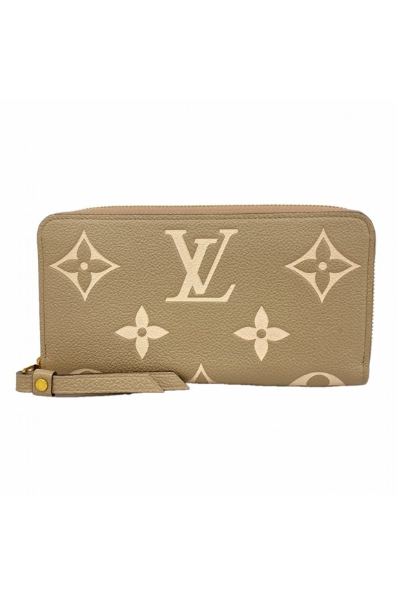 Pre-Owned Louis Vuitton Monogram Empreinte Zippy Wallet M69794 Tourtrere Crme Bicolor Women's...